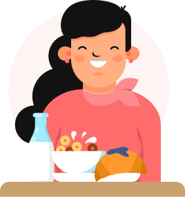 Enjoying cereal